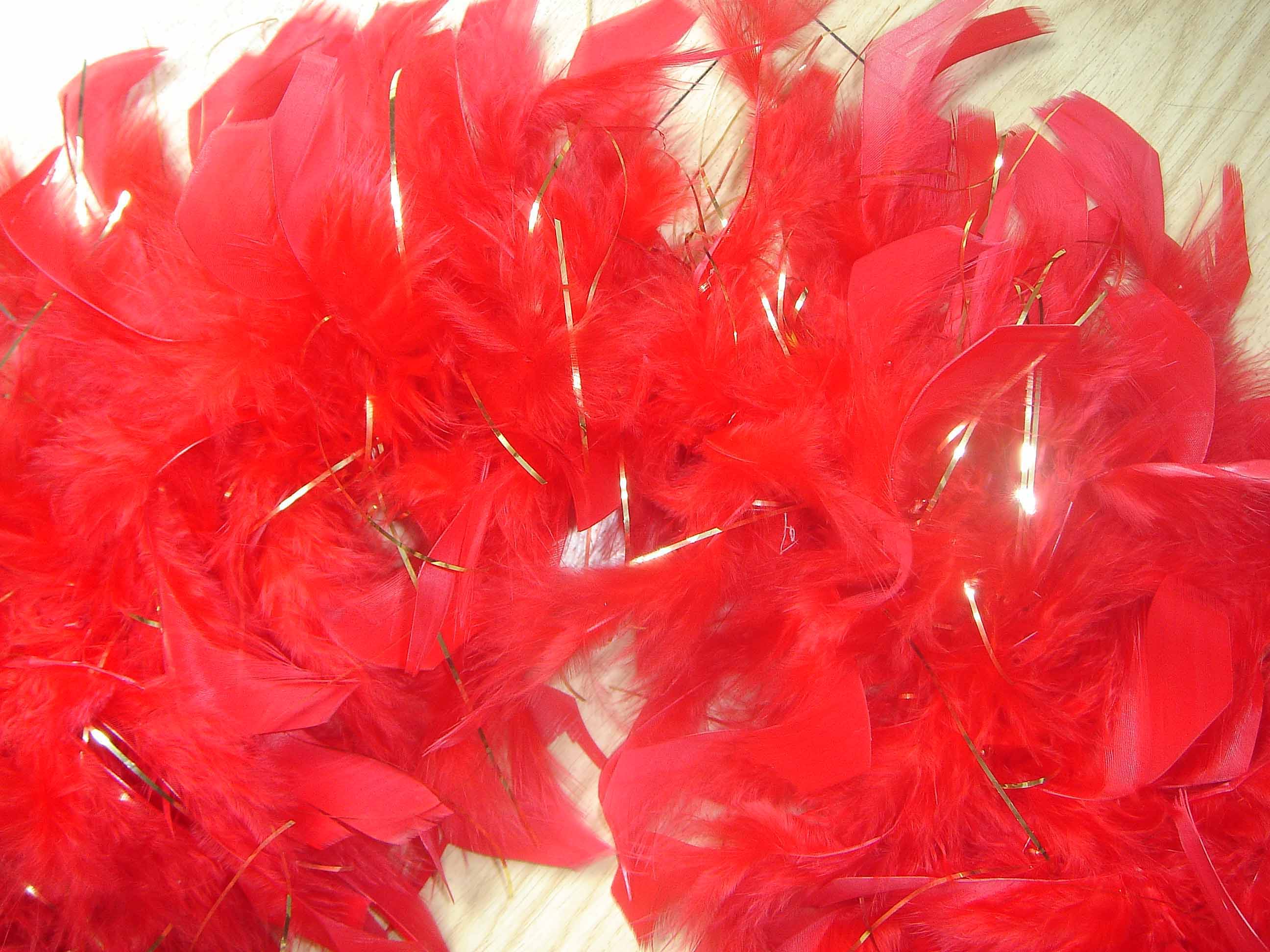 Decorative dyed feather boa