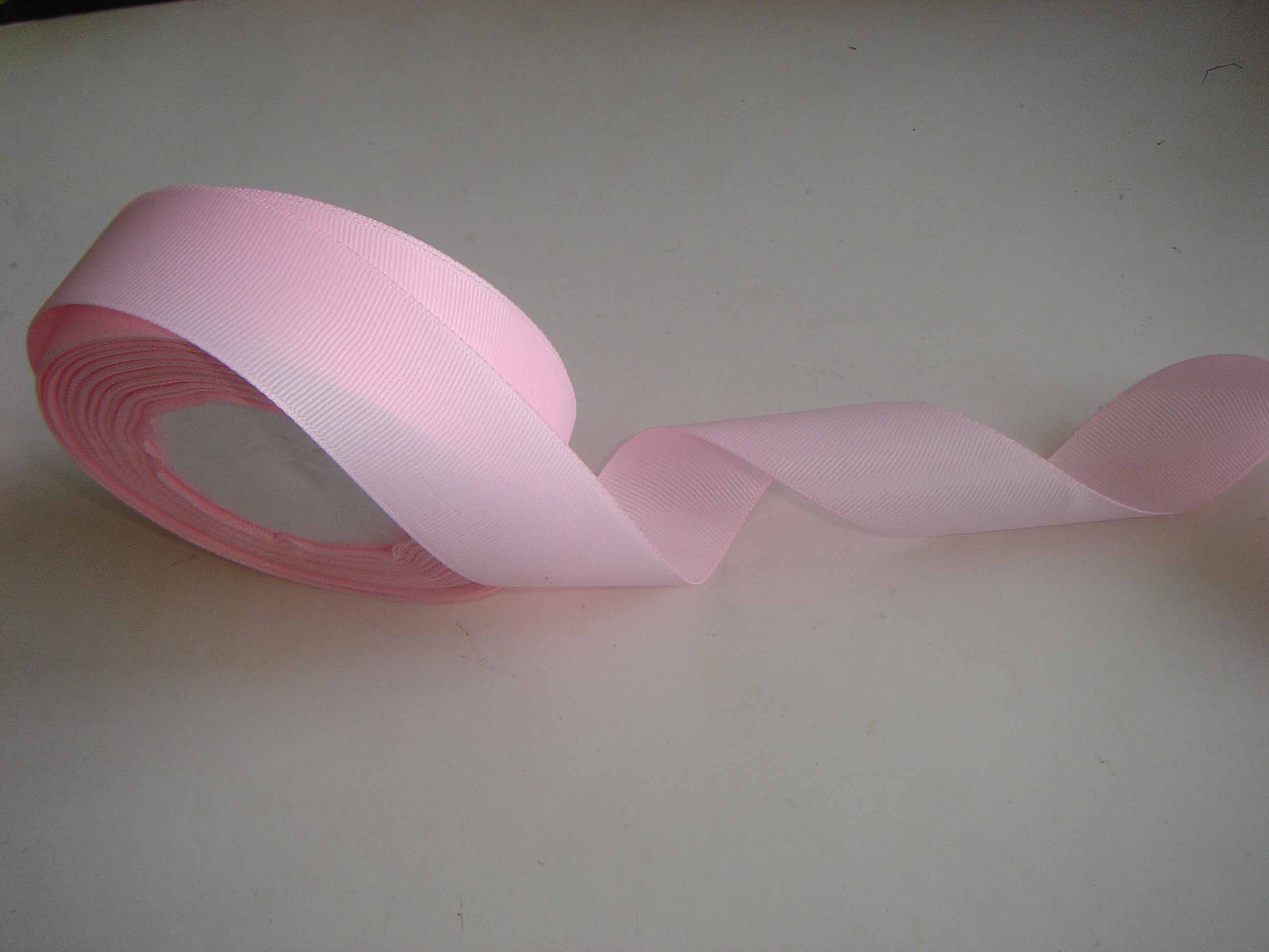 Pink color Polyester Grosgrain ribbon