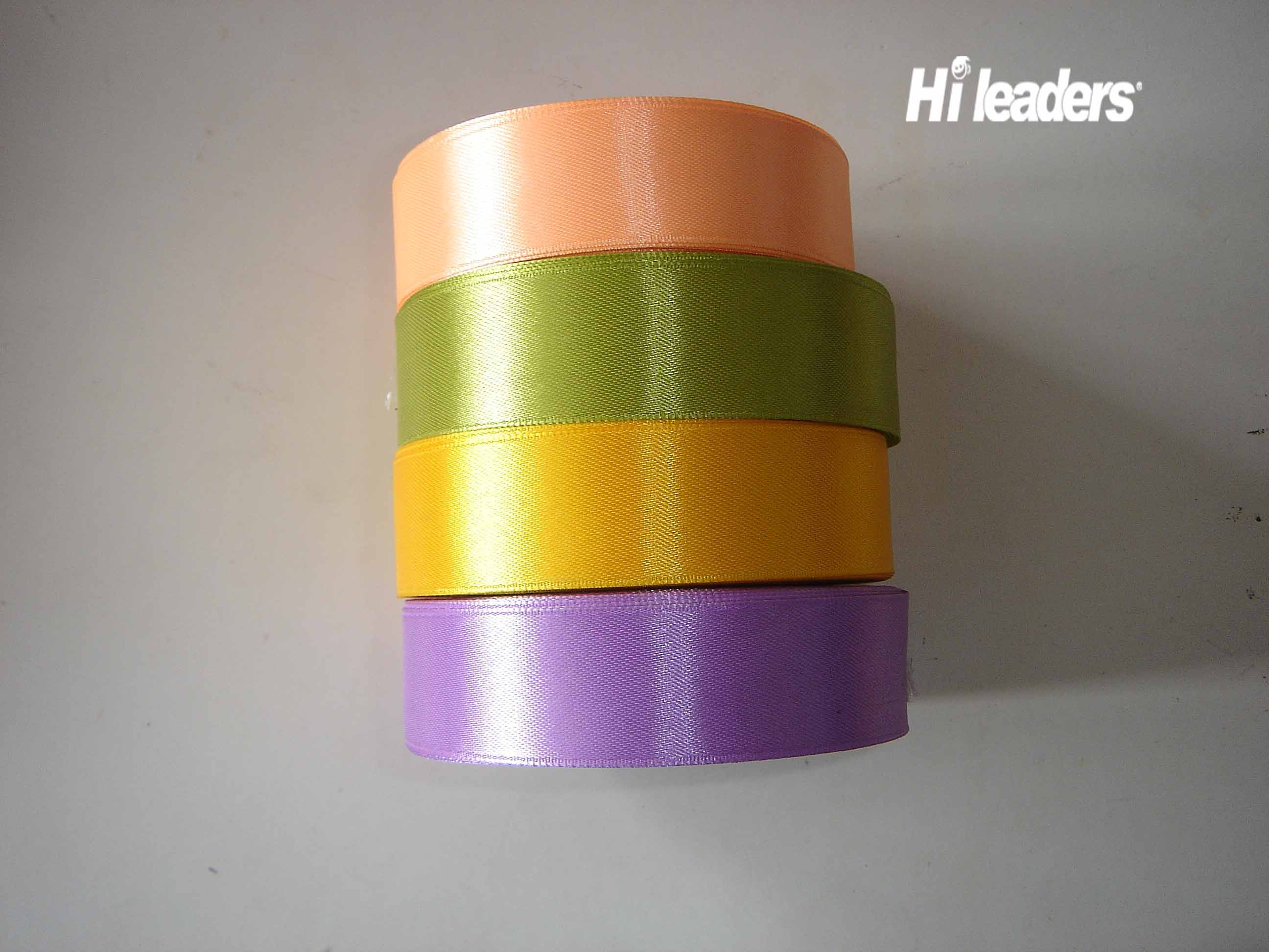 Polyester single face woven edge satin ribbon