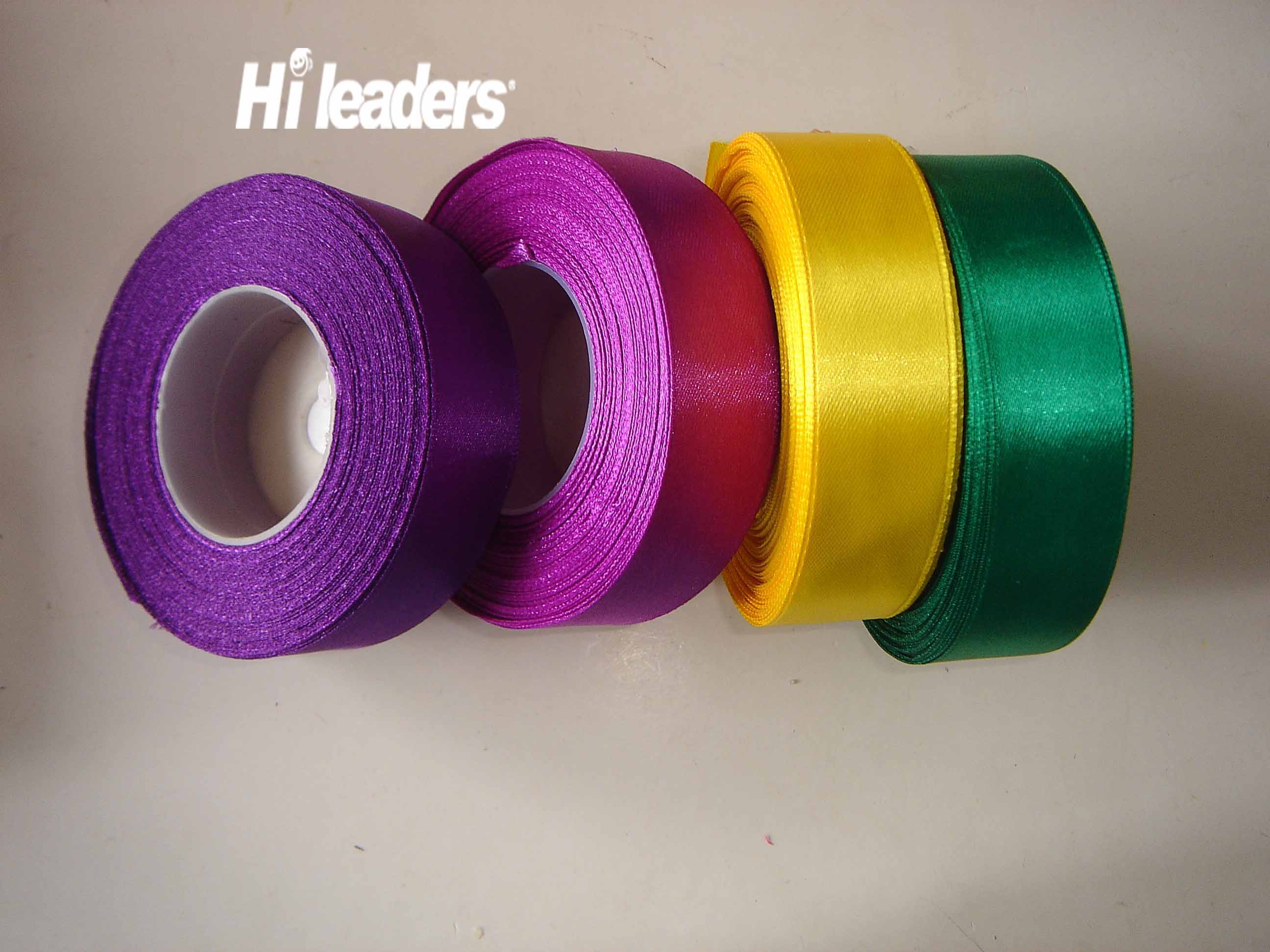 Polyester woven edge satin ribbon