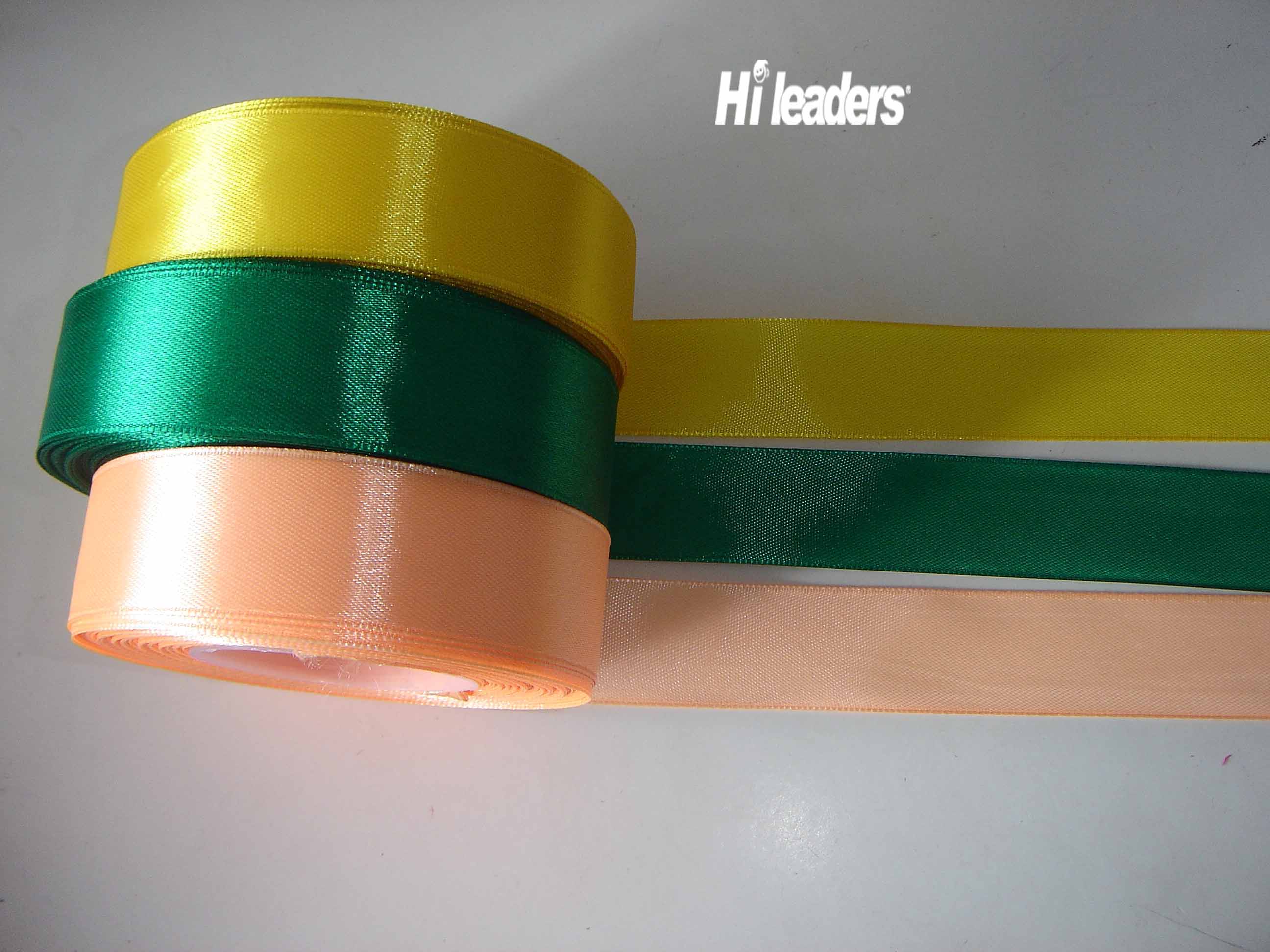 Polyester satin ribbon woven edge